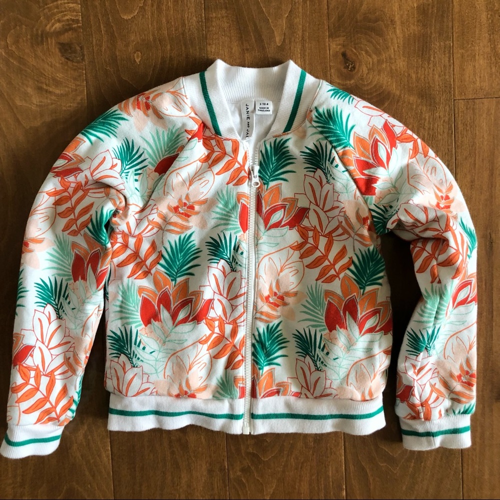 Janie & Jack Floral Bomber Jacket 3/4